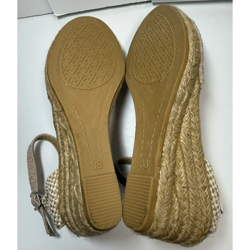 Toni Pons Origens Open Toe Wedge Espadrille Sandals In Natural Sz 8 New